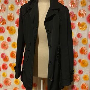 ✨3/$10✨ Fleet Street LTD Womens Black Mini Trench Coat Sz M